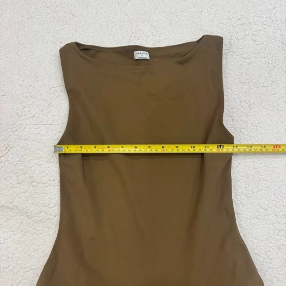 Aritzia Babaton Segment Poplin Dress Cello Brown Size Medium - Picture 10 of 12